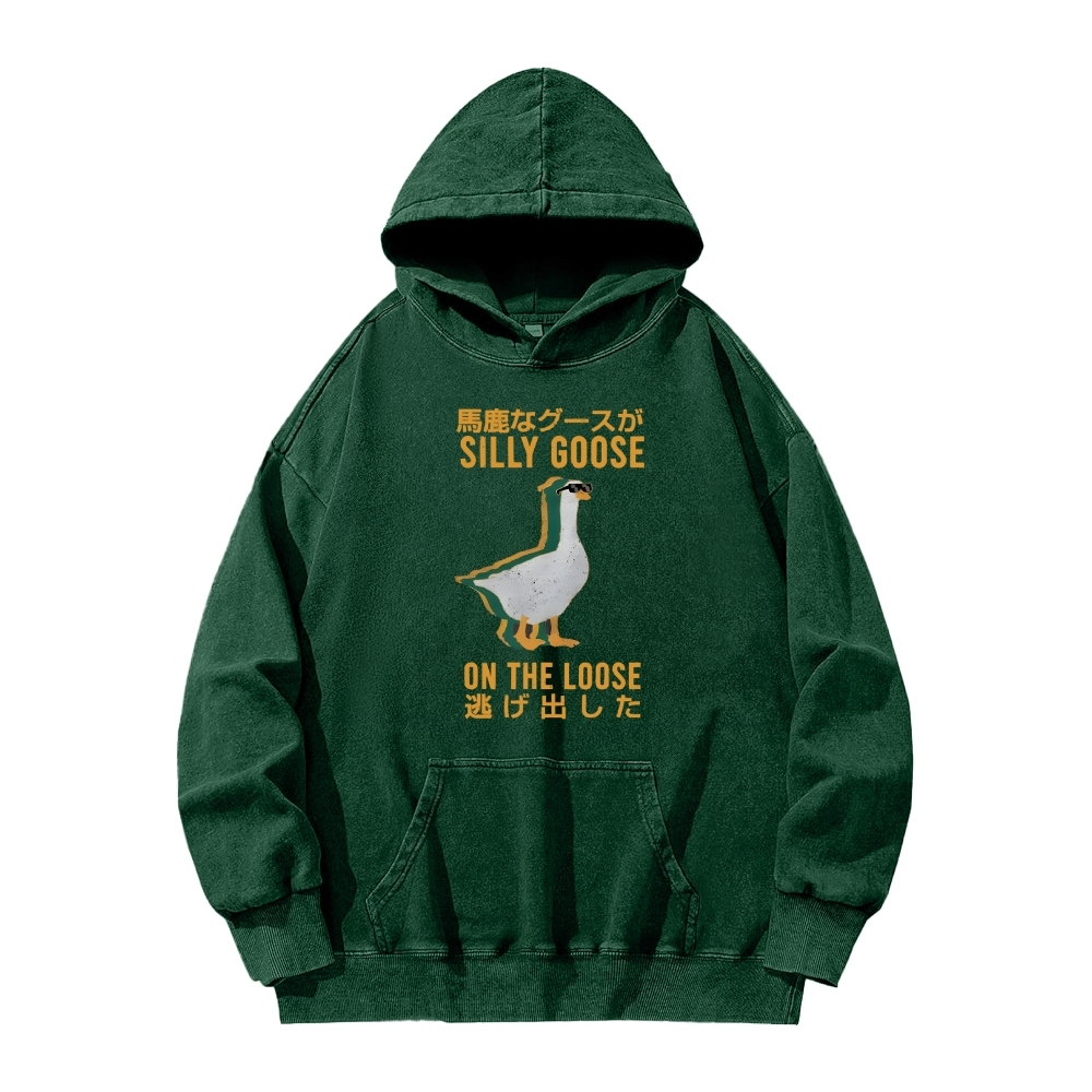 Silly Goose on the loose Funny Vintage Washed Hoodie