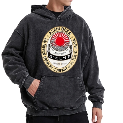 Classic Asahi Beer Vintage Washed Hoodie