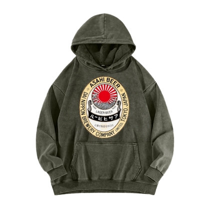 Classic Asahi Beer Vintage Washed Hoodie