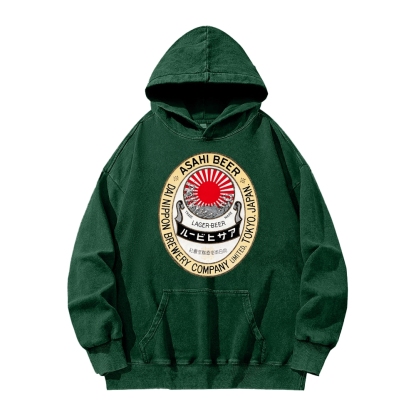Classic Asahi Beer Vintage Washed Hoodie