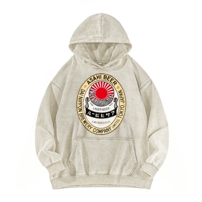 Classic Asahi Beer Vintage Washed Hoodie