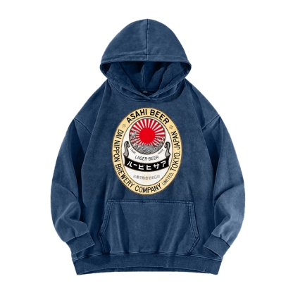 Classic Asahi Beer Vintage Washed Hoodie