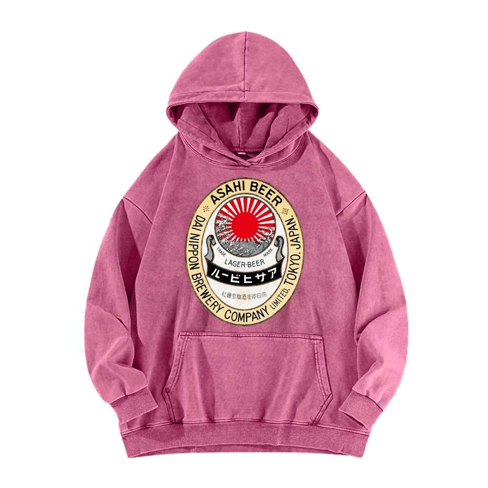 Classic Asahi Beer Vintage Washed Hoodie