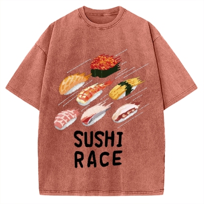 Speed Sushi Race Vintage Washed T-shirt
