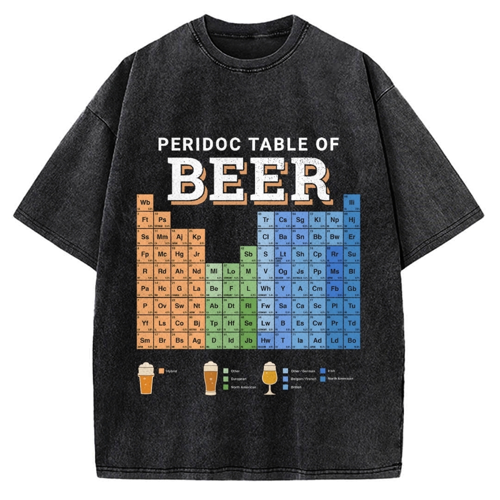 Periodic Table Of Beer Vintage Washed T-shirt