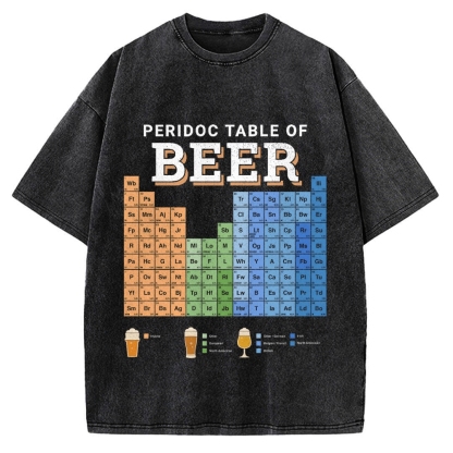 Periodic Table Of Beer Vintage Washed T-shirt