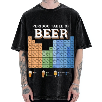 Periodic Table Of Beer Vintage Washed T-shirt