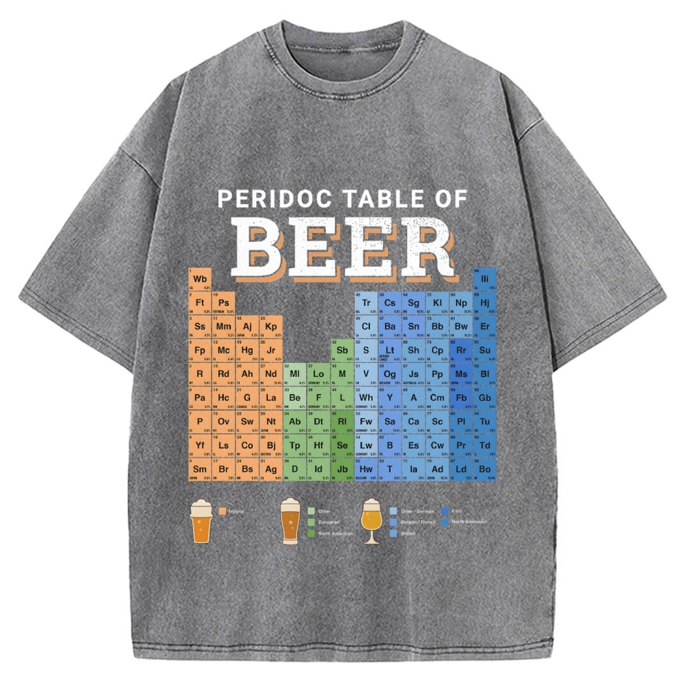 Periodic Table Of Beer Vintage Washed T-shirt