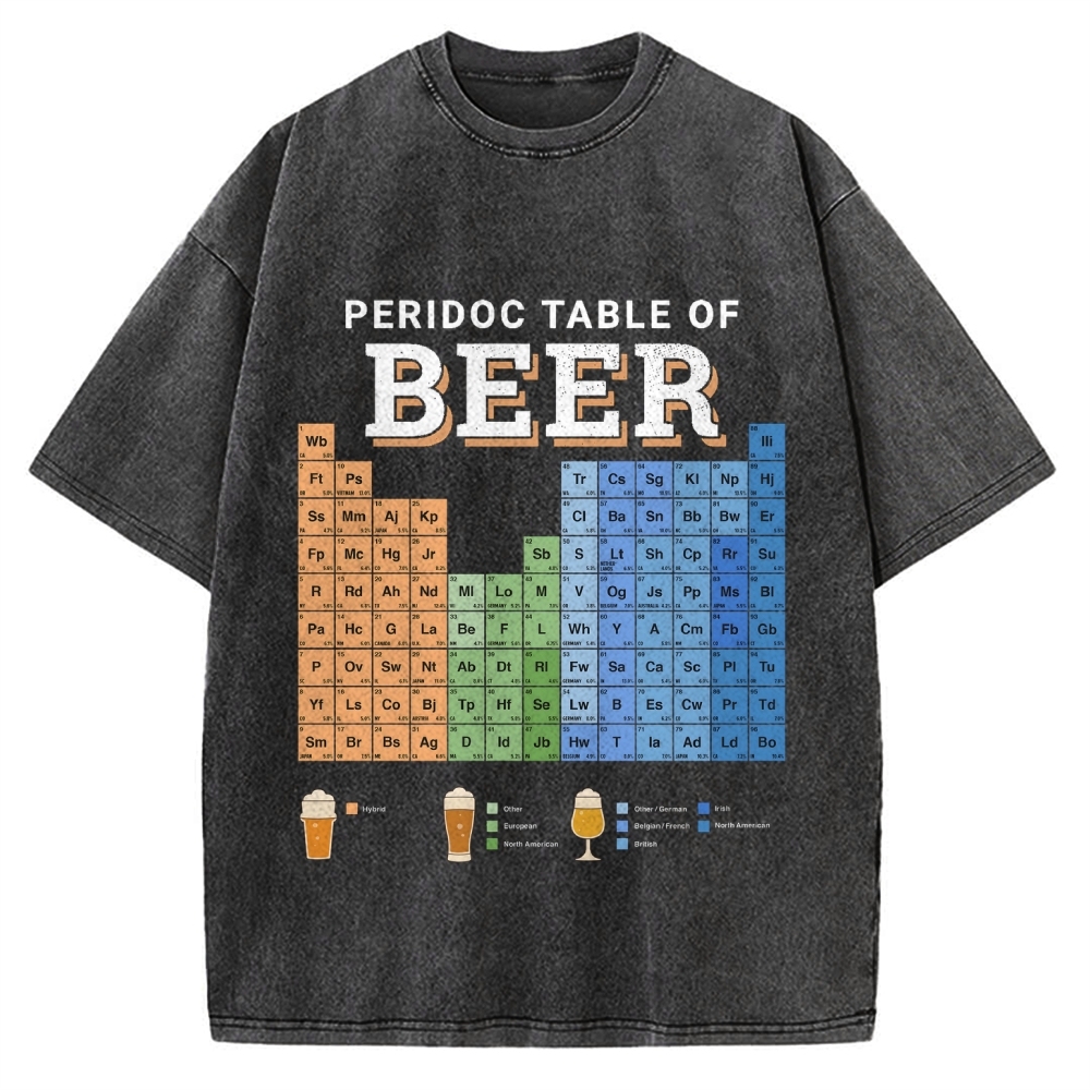 Periodic Table Of Beer Vintage Washed T-shirt