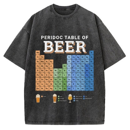 Periodic Table Of Beer Vintage Washed T-shirt