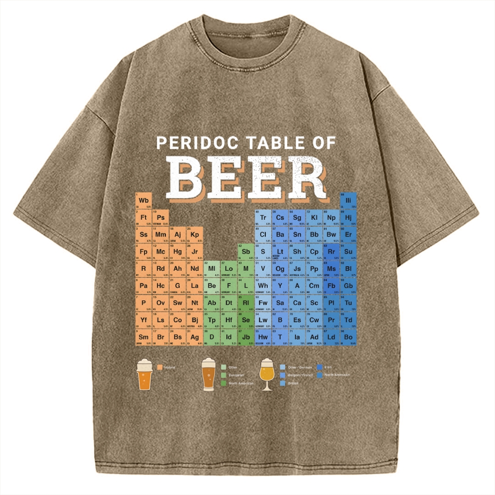 Periodic Table Of Beer Vintage Washed T-shirt
