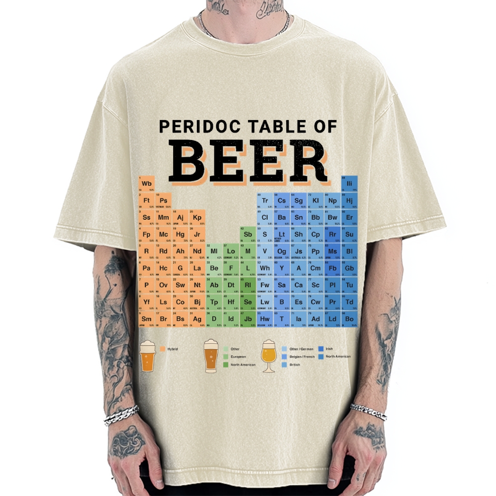 Periodic Table Of Beer Vintage Washed T-shirt
