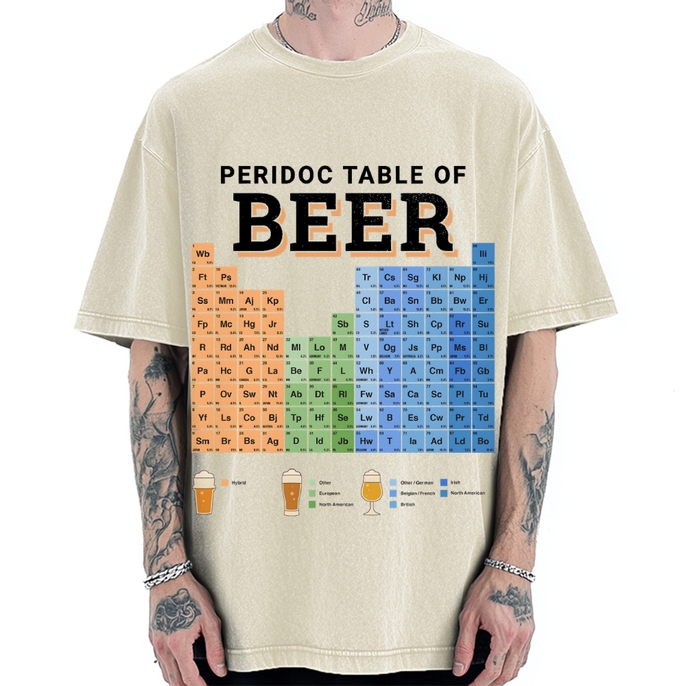 Periodic Table Of Beer Vintage Washed T-shirt