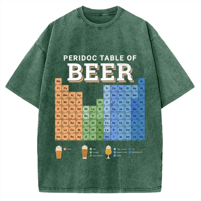 Periodic Table Of Beer Vintage Washed T-shirt