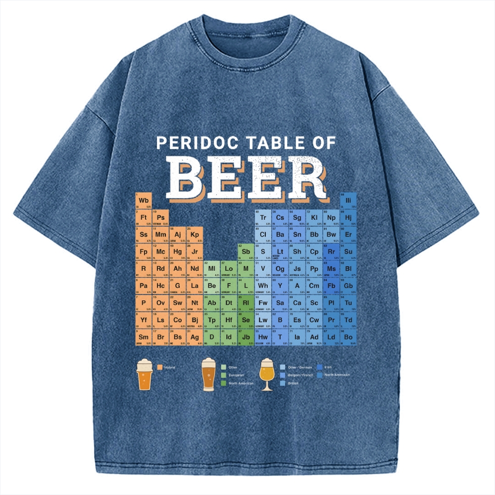 Periodic Table Of Beer Vintage Washed T-shirt