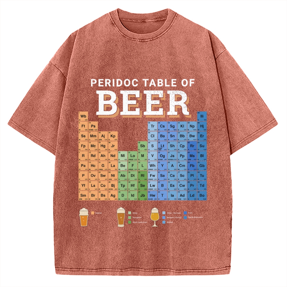 Periodic Table Of Beer Vintage Washed T-shirt