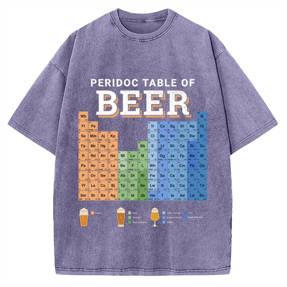 Periodic Table Of Beer Vintage Washed T-shirt
