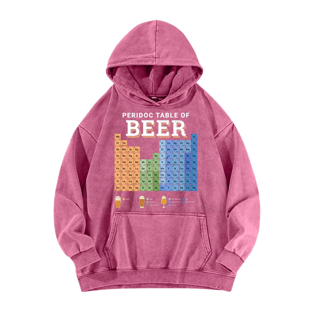 Periodic Table of Beer Vintage Washed Hoodie
