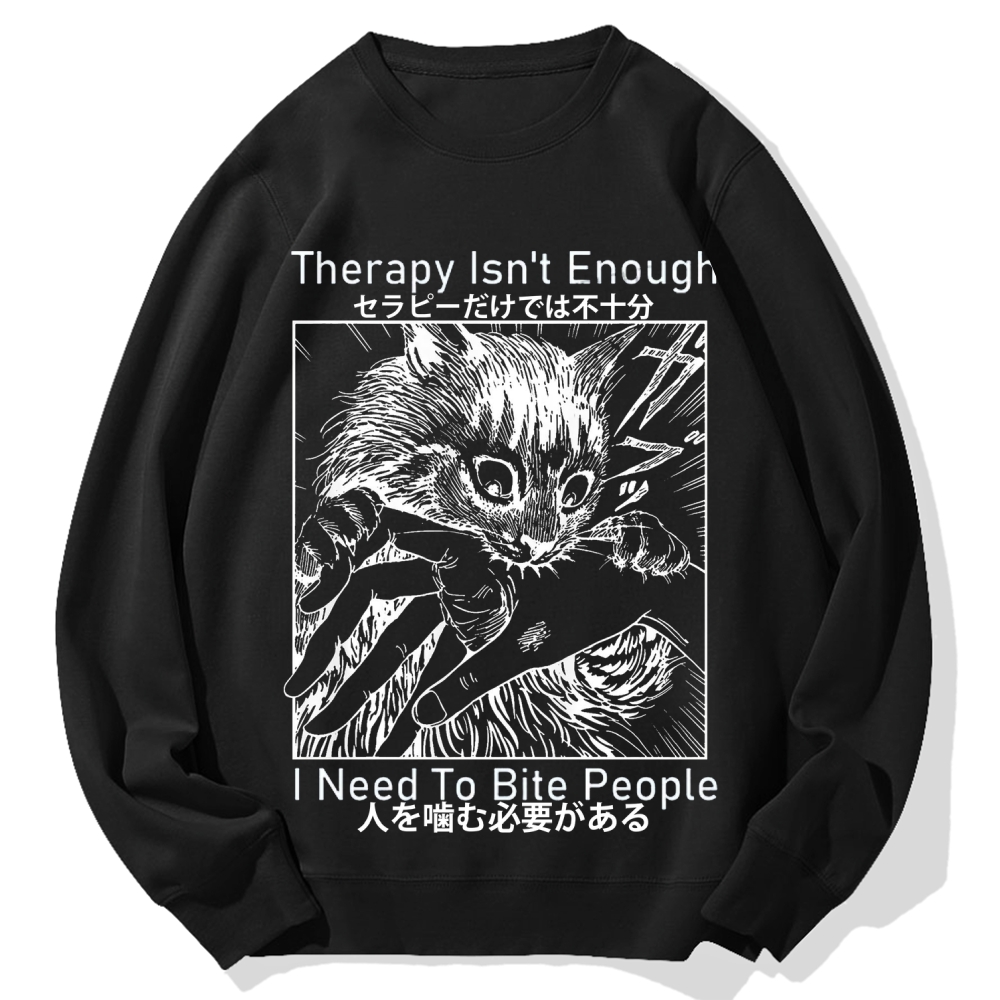 Become Ungovernable Cat Biting Arm Cotton Sweatshirt