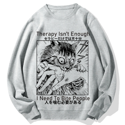 Become Ungovernable Cat Biting Arm Cotton Sweatshirt