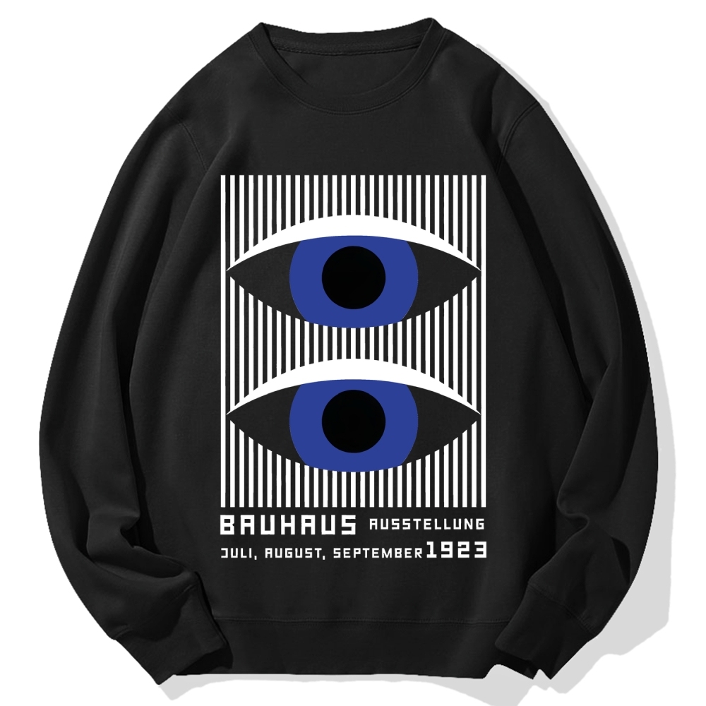 Artistic Geometric Stripes Circles Printed Cotton Sweatshirt