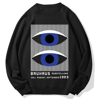 Artistic Geometric Stripes Circles Printed Cotton Sweatshirt