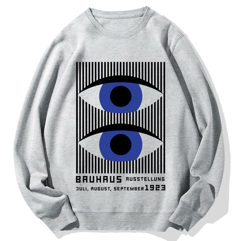 Artistic Geometric Stripes Circles Printed Cotton Sweatshirt