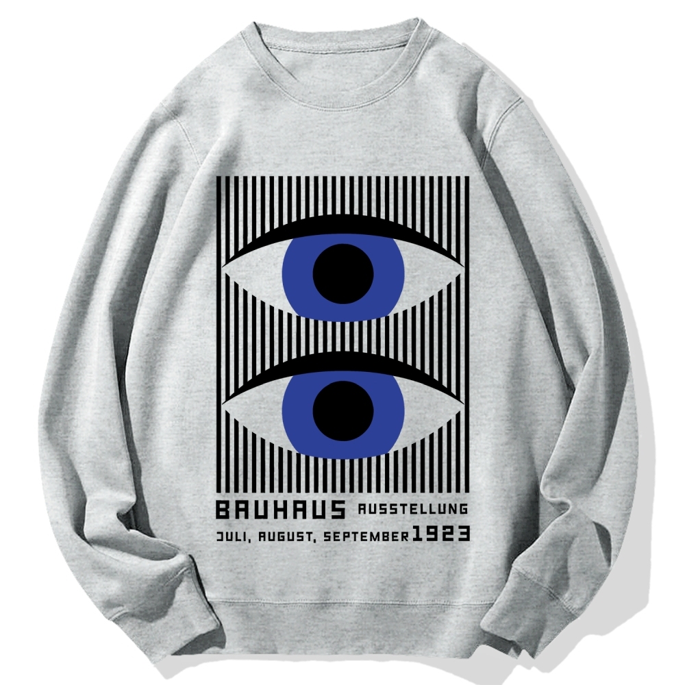 Artistic Geometric Stripes Circles Printed Cotton Sweatshirt