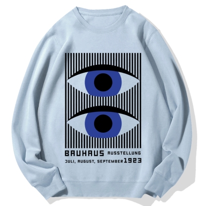 Artistic Geometric Stripes Circles Printed Cotton Sweatshirt