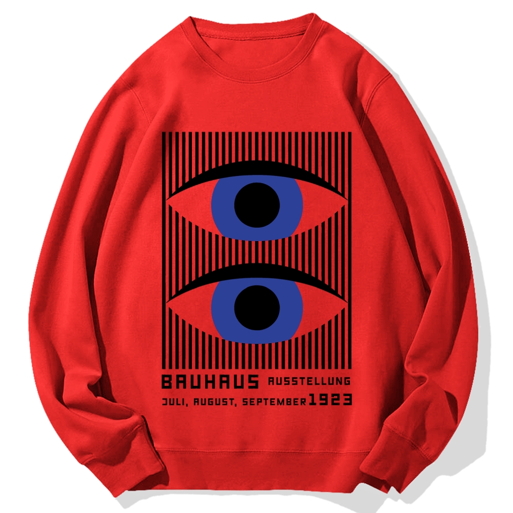 Artistic Geometric Stripes Circles Printed Cotton Sweatshirt