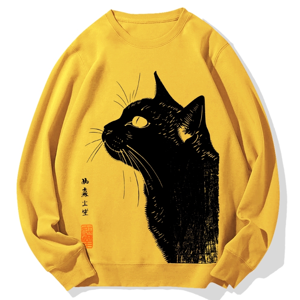 Cat Printed Cotton Sweatshirt