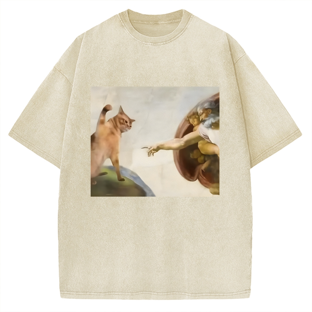 Funny Cat Vintage Washed T-shirt