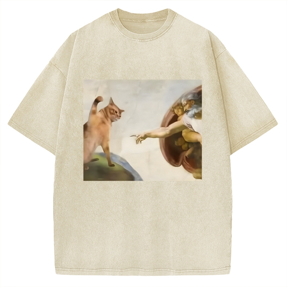 Funny Cat Vintage Washed T-shirt