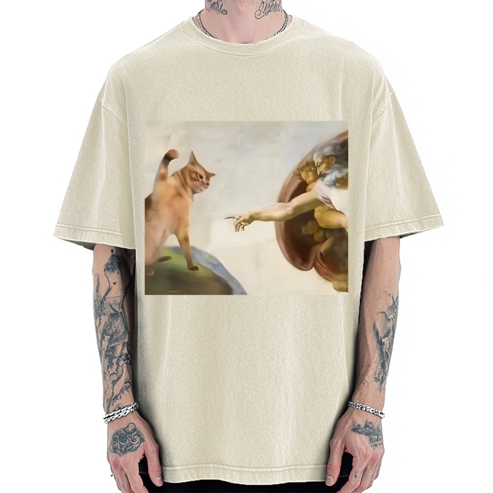 Funny Cat Vintage Washed T-shirt