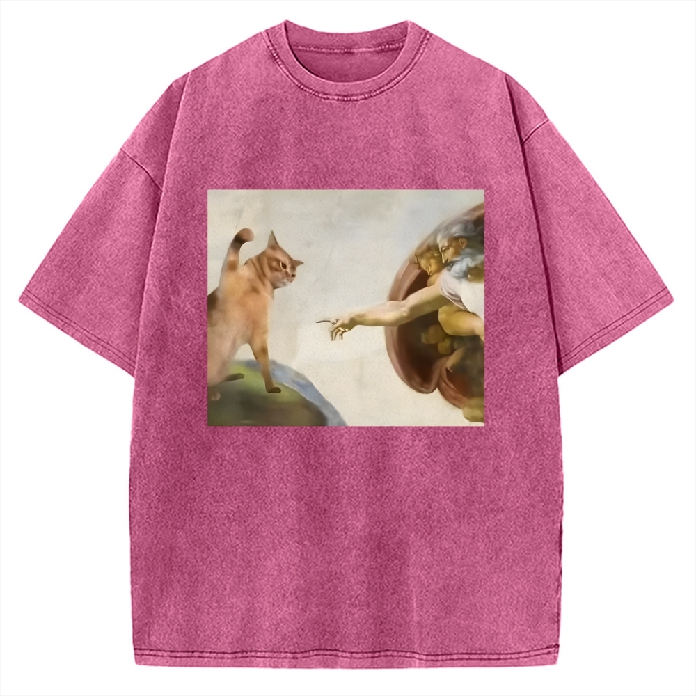 Funny Cat Vintage Washed T-shirt