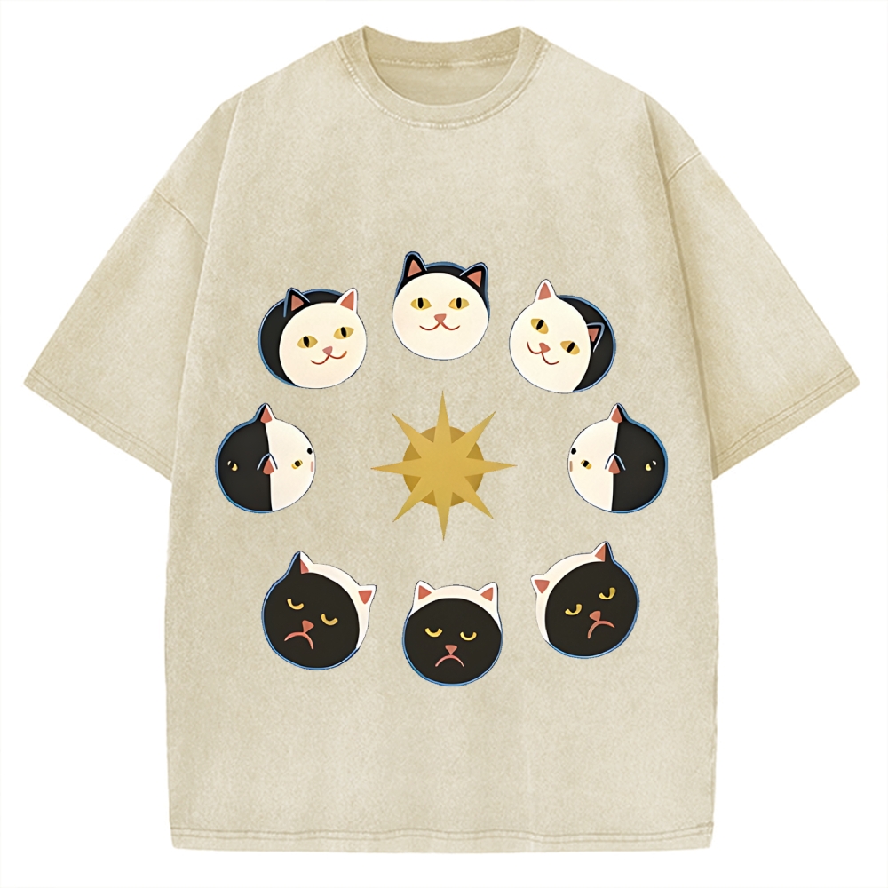 Van Gogh Cat Vintage Washed T-shirt