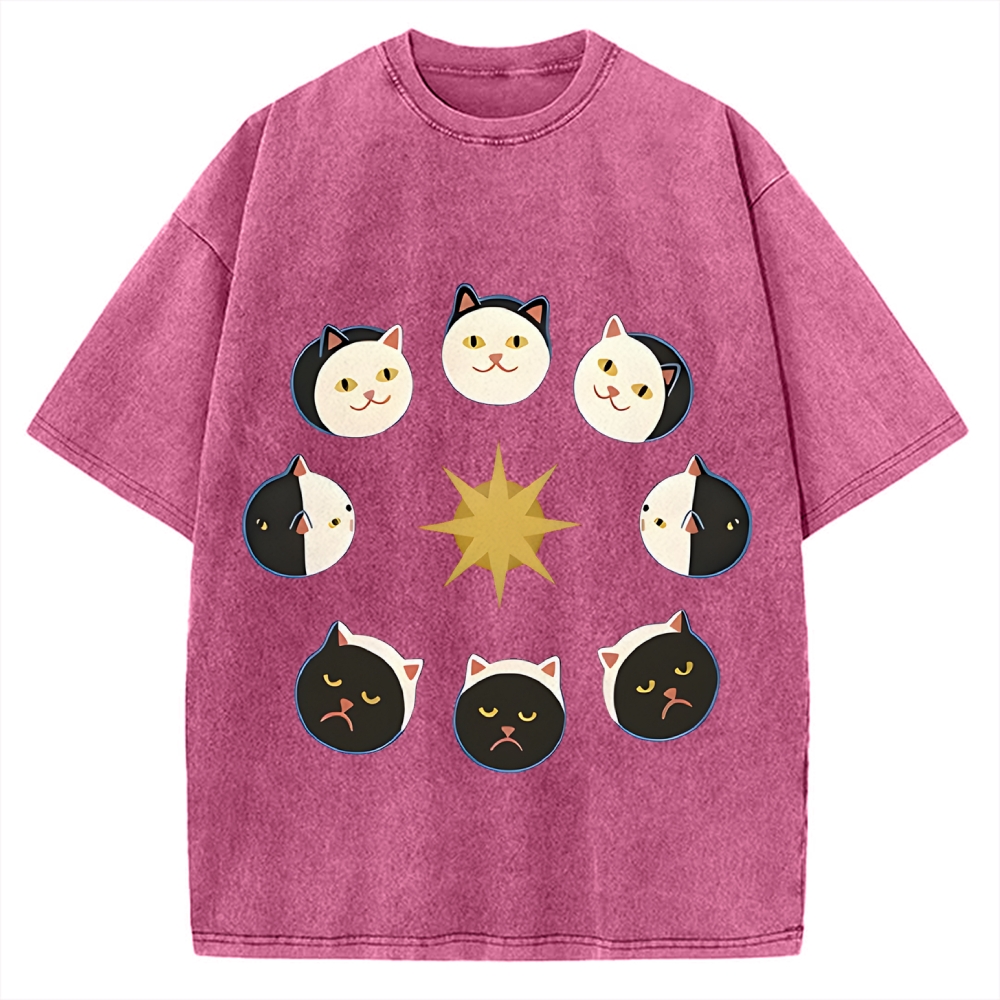 Van Gogh Cat Vintage Washed T-shirt