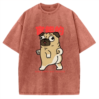 Funny Dog Vintage Washed T-shirt