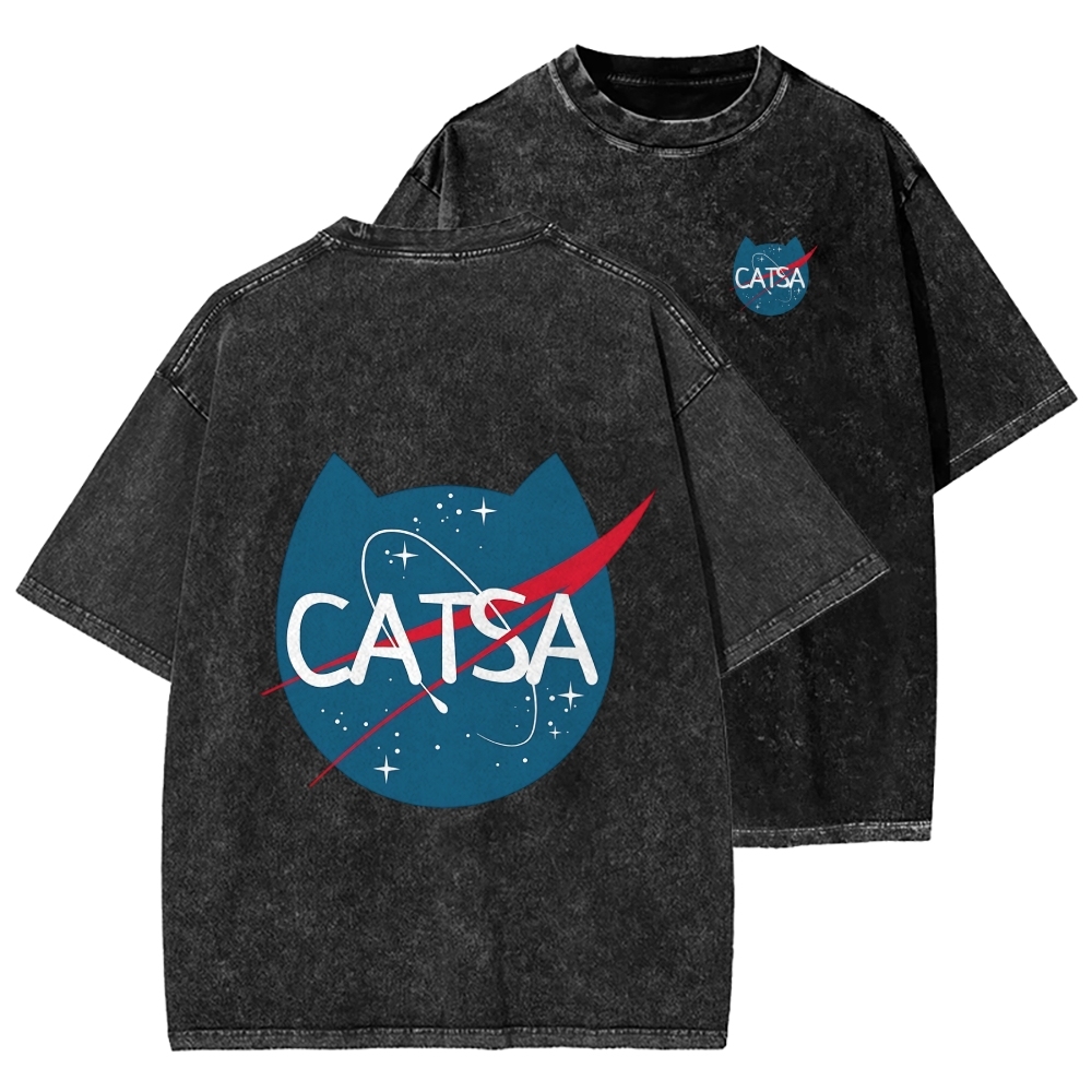 Front And Back Printing Washed T-shirt