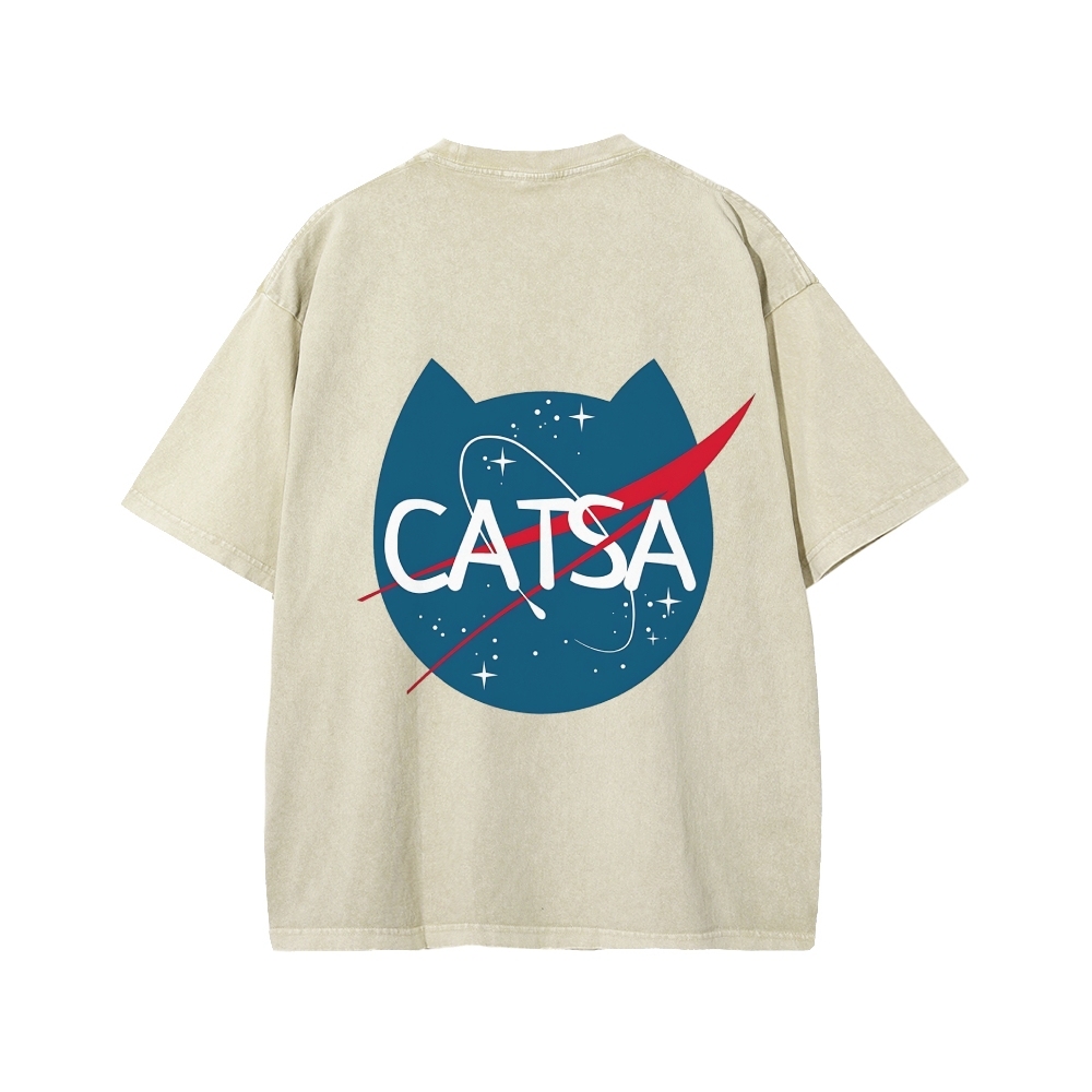 Front And Back Printing Washed T-shirt