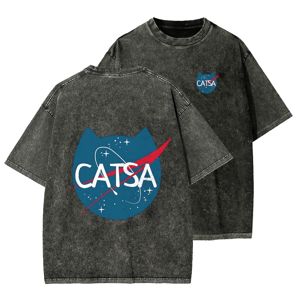 Front And Back Printing Washed T-shirt