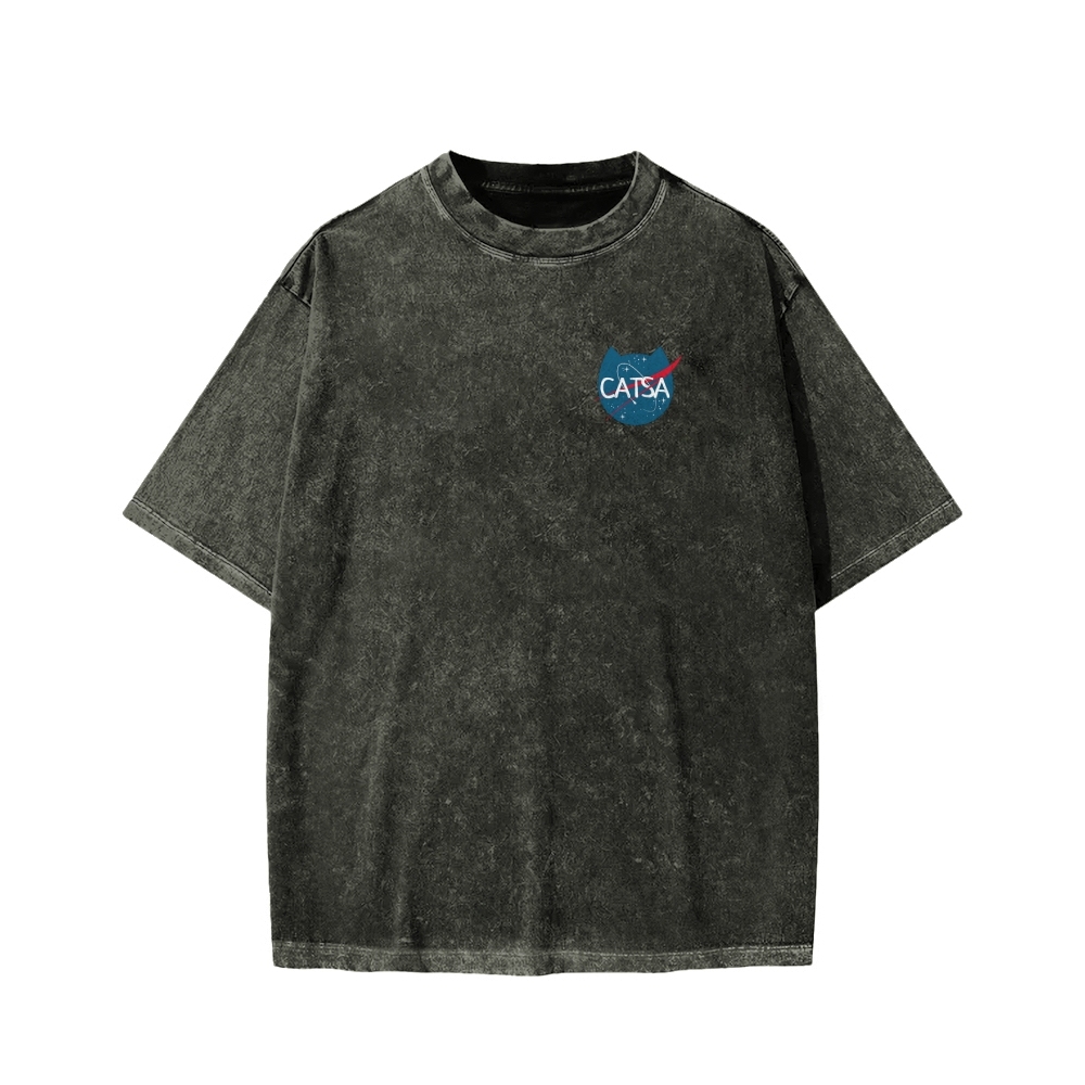 Front And Back Printing Washed T-shirt