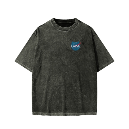 Front And Back Printing Washed T-shirt