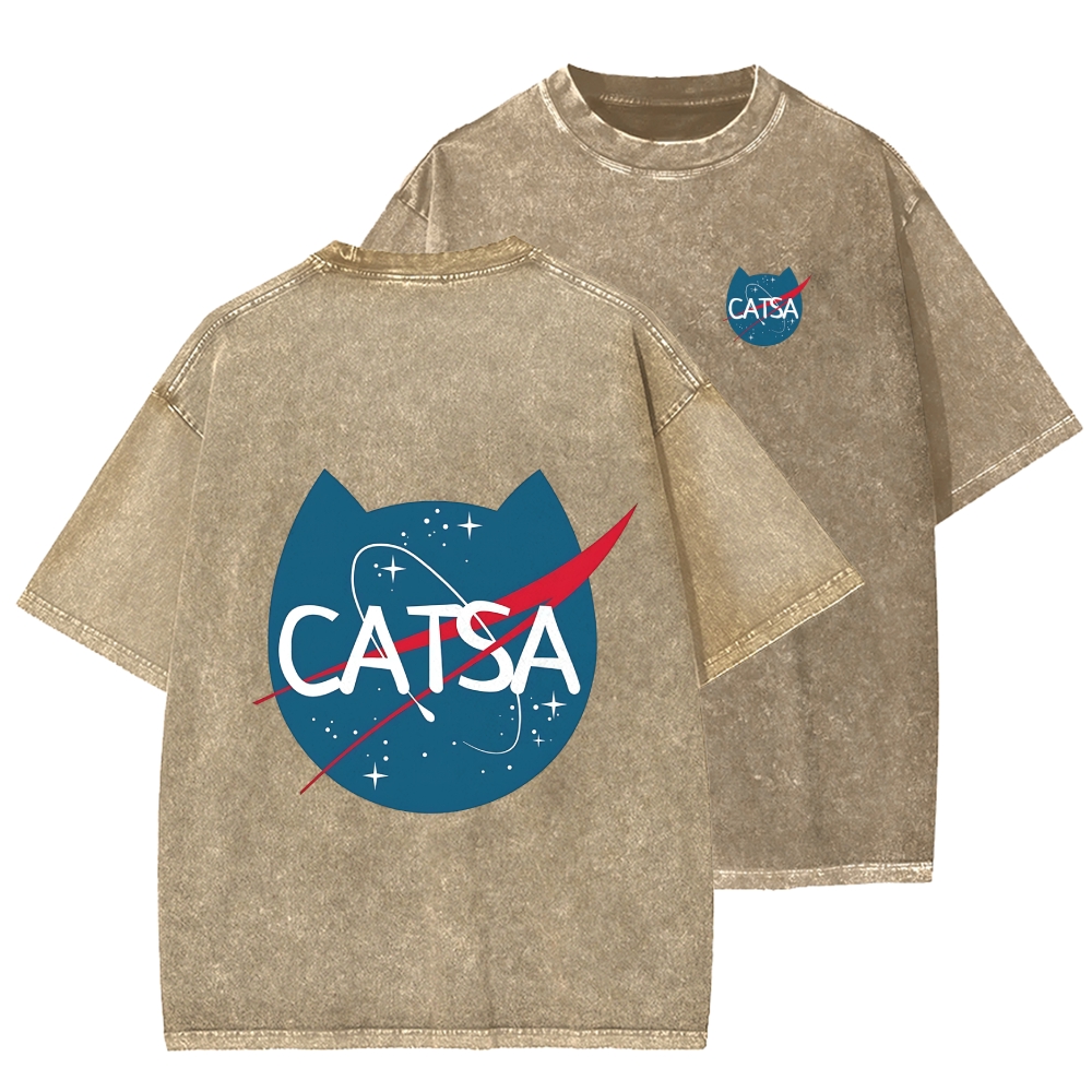 Front And Back Printing Washed T-shirt