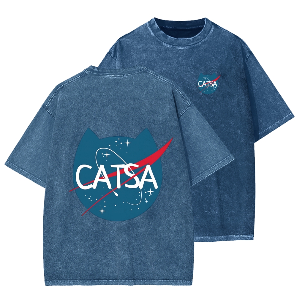 Front And Back Printing Washed T-shirt