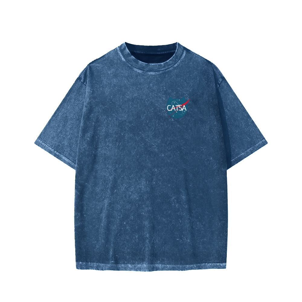 Front And Back Printing Washed T-shirt