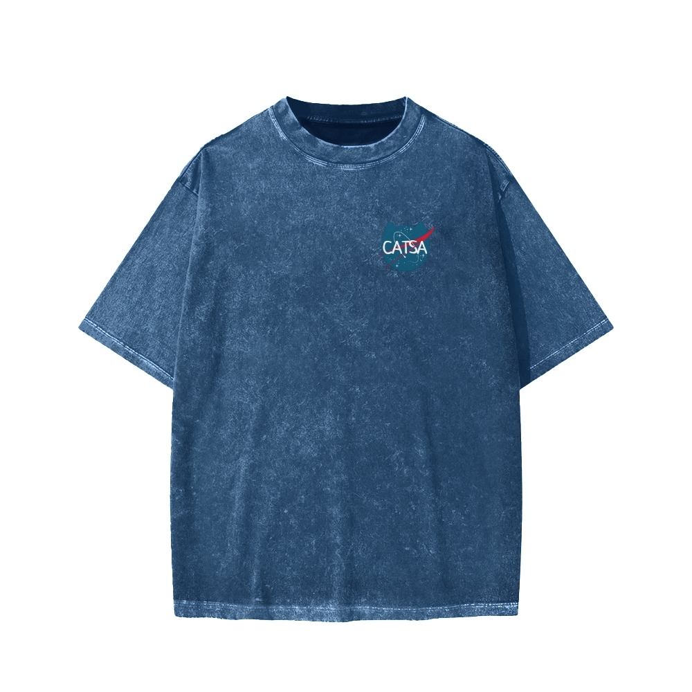 Front And Back Printing Washed T-shirt