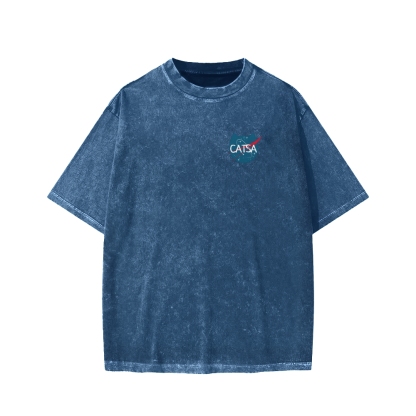 Front And Back Printing Washed T-shirt