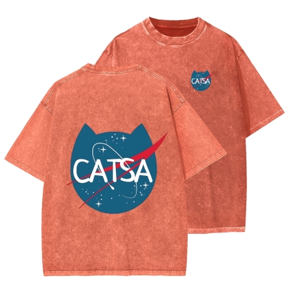 Front And Back Printing Washed T-shirt