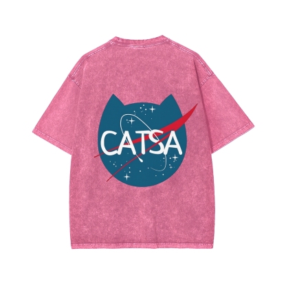 Front And Back Printing Washed T-shirt